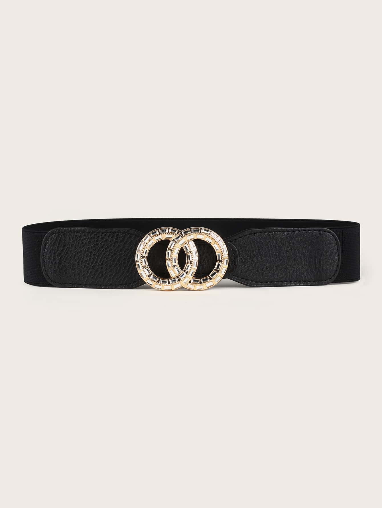 Rhinestone Engraved Double O-ring Buckle Belt | SHEIN