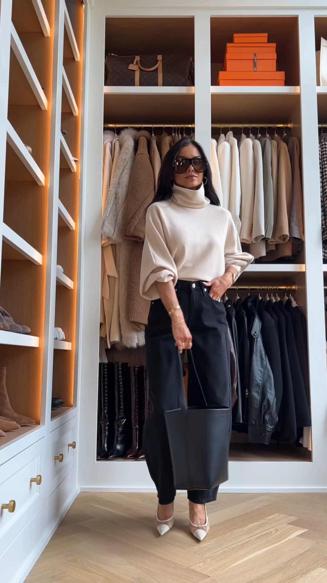 Zara fall outfit
Zara zip detail sweater 
Target barrel jeans 
Amazon bucket bag that looks like the row
Saint Laurent slingback pumps