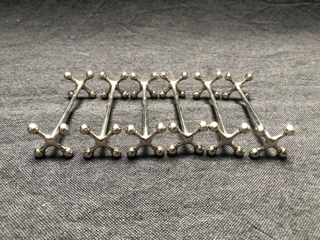 A Set of Six Vintage French Knife Rests Porte-couteaux bone Shape, Silver Color, Source in France... | Etsy (US)