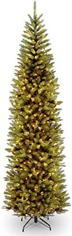 Amazon.com: National Tree Company Artificial Pre-Lit Slim Christmas Tree, Green, Kingswood Fir, W... | Amazon (US)