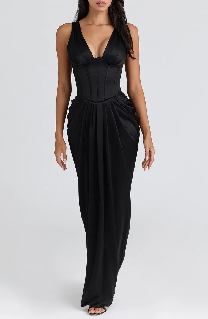 Angeline Strapless Satin Corset Gown | Nordstrom