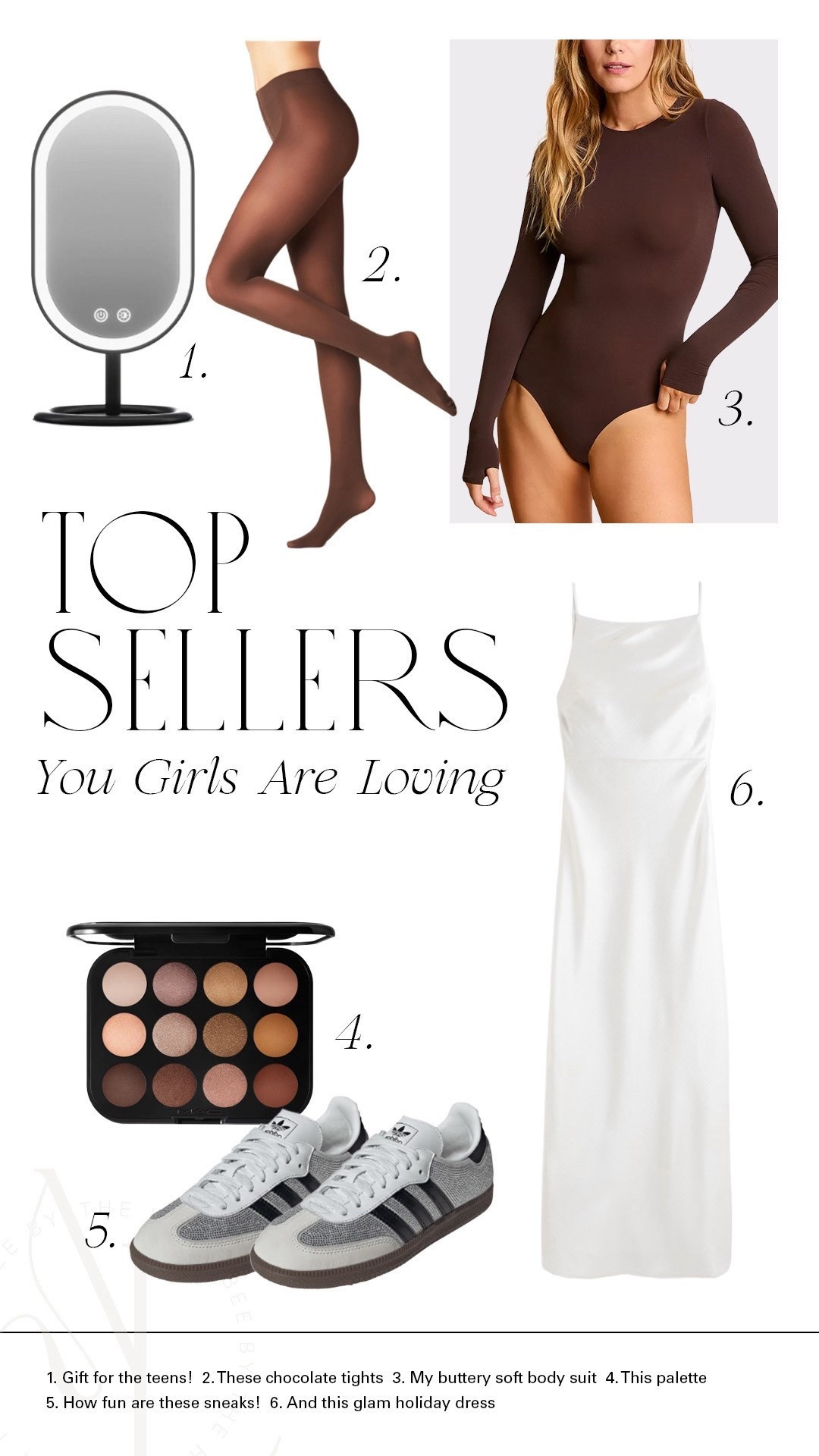 The eyeshadow palette, I always reach for the perfect holiday dress my brown tights and bodysuit. I wore earlier this week and the Adidas sneakers. Every kid will want on their holiday wishlist all made the top sellers this week.

#LTKFindsUnder100 #LTKGiftGuide #LTKHoliday