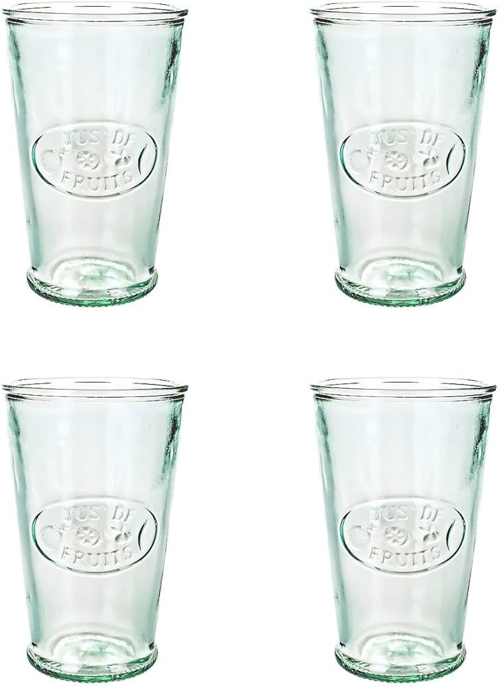 Amici Home Jus de Fruits Glass | 11 Oz | Italian Made, Clear Recycled Glass with Green Tint | Cut... | Amazon (US)