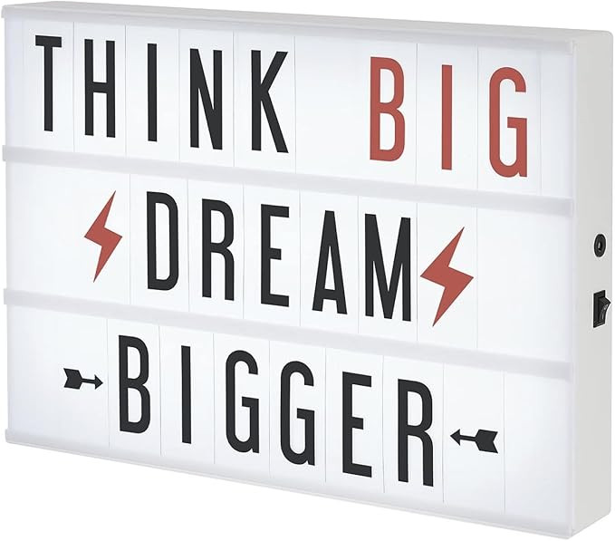 My Cinema Lightbox - XL Light Up Marquee Box, 17"x12" - Cinema Lights LED Sign with 100 Black & R... | Amazon (US)