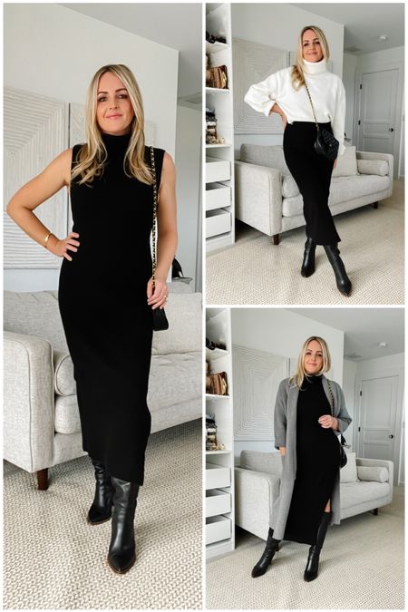 Black Sweater Dress Styling | I sized up one size to the medium | also linked the shape wear that I wear with this dress it’s amazing!

#LTKstyletip #LTKunder100