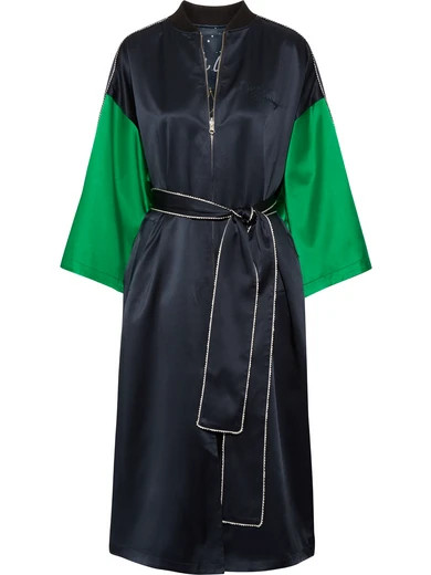 Opening Ceremony - Reversible Embroidered Printed Silk-satin Jacket - Midnight blue | NET-A-PORTER (UK & EU)