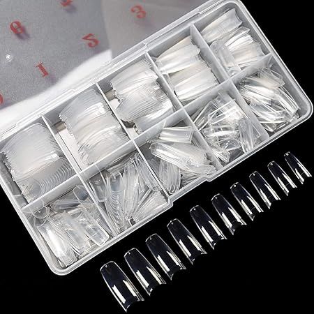 500PCS Clear False Nails Tips Lady French Style Acrylic Artificial Tip Manicure with Box of 10 Si... | Amazon (US)