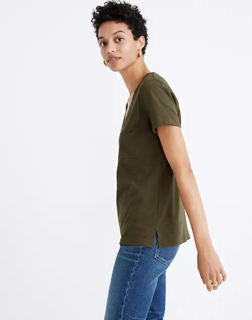 Whisper Cotton V-Neck Pocket Tee | Madewell