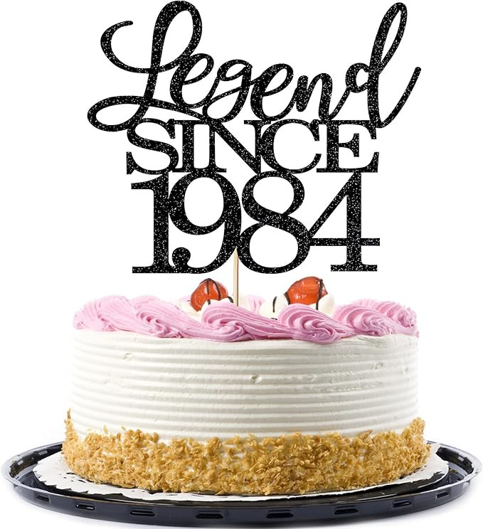 legend since 1984 cake topper 42th birthday happy birthday cake topper men and women cheer 42 yea... | Amazon (US)