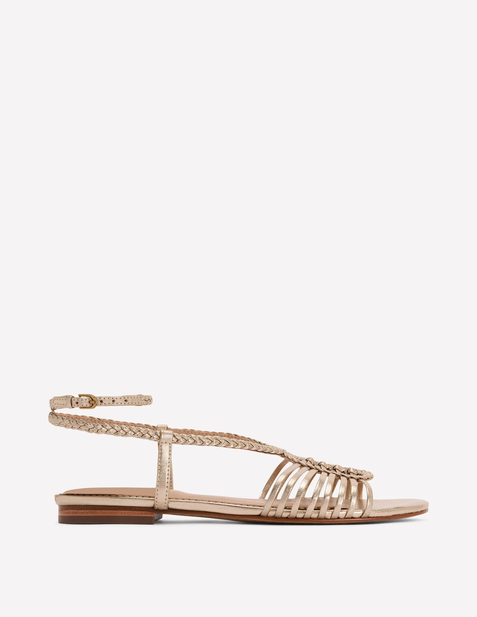 Multi Strap Flat Sandal-Gold | Boden (US)