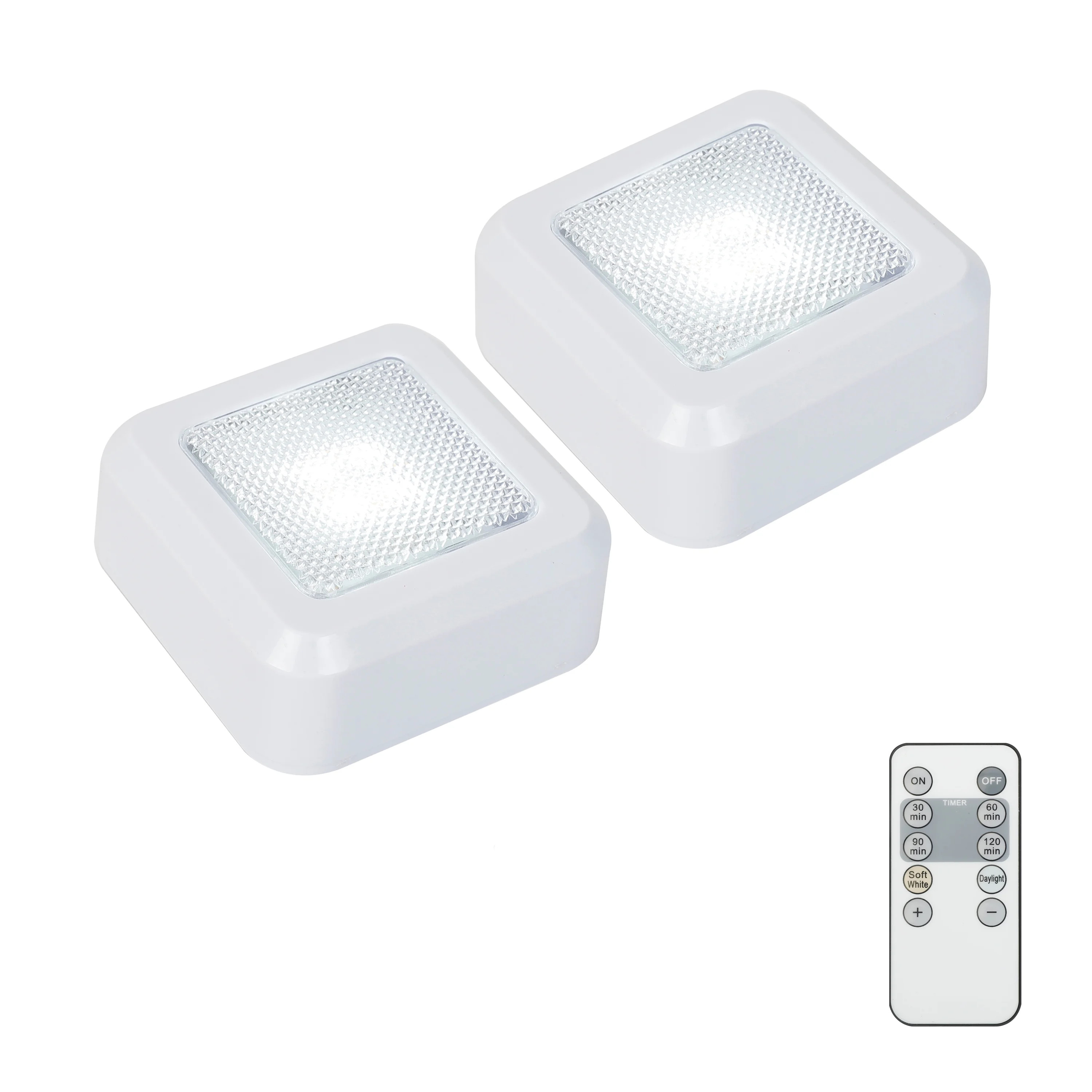 Great Value Wireless LED Puck Lights, 2-Pack, 100-Lumens, Remote Included | Walmart (US)
