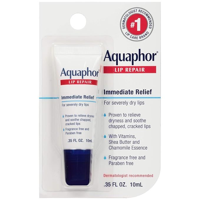 Aquaphor Lip Repair Ointment - Long-lasting Moisture to Soothe Dry Chapped Lips - .35 fl. oz. Tub... | Amazon (US)