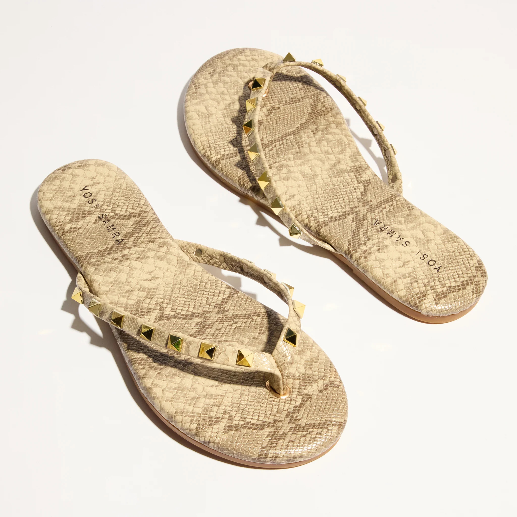 Rivington Stud Flip Flop in Snake Print | Yosi Samra