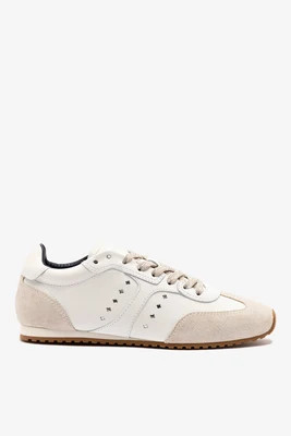 Stella Sneaker In White Leather | Larroude