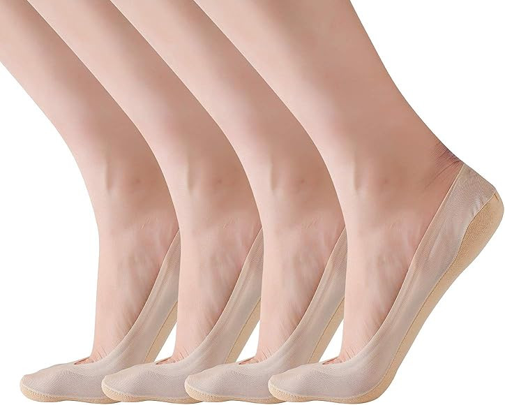RIIQIICHY No Show Socks Women Low Cut Liner Non-Slip Thin Causal Line for Flats Boat 4 to 6 Pack | Amazon (US)