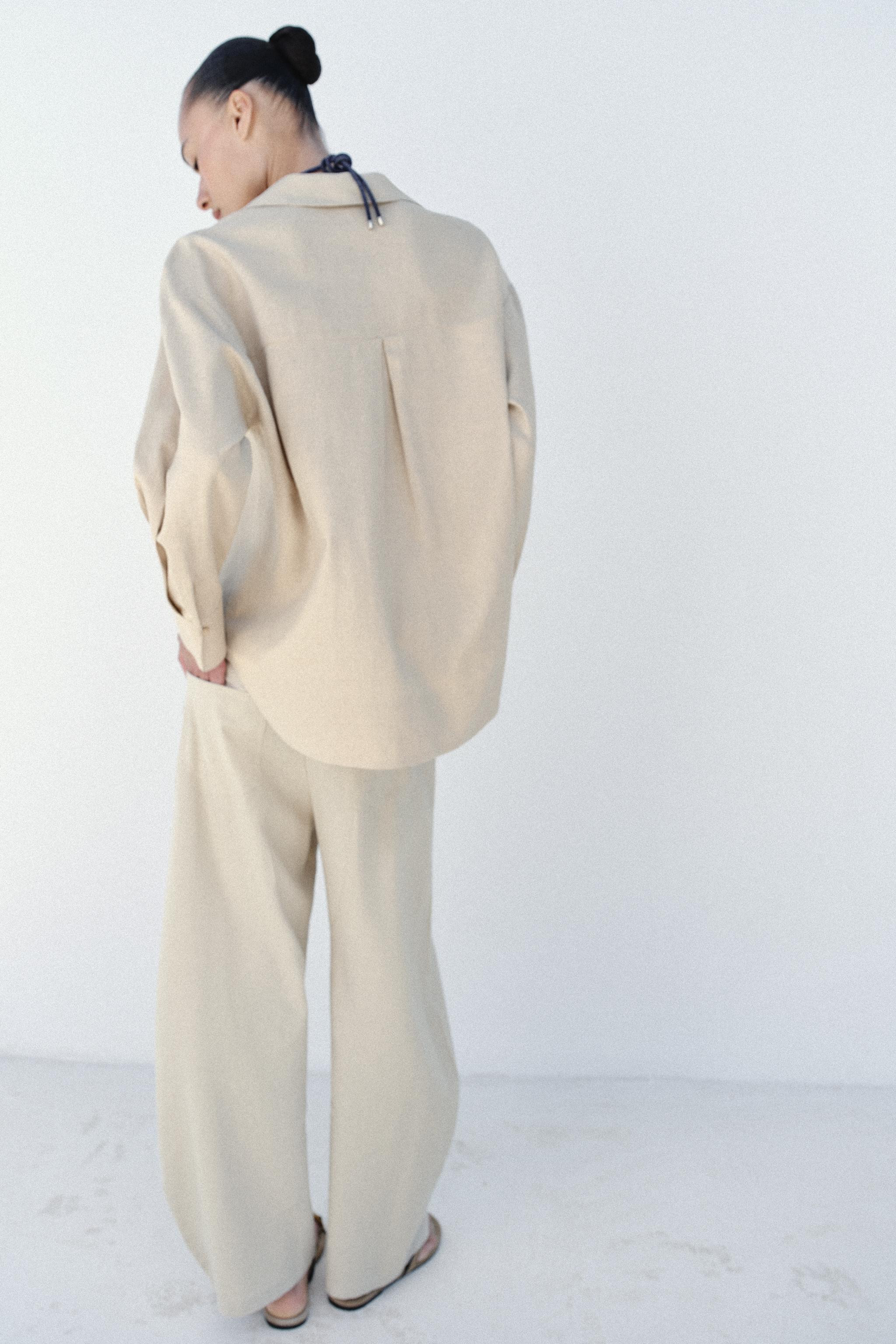 OVERSIZE LINEN BLEND BLOUSE | Zara UK