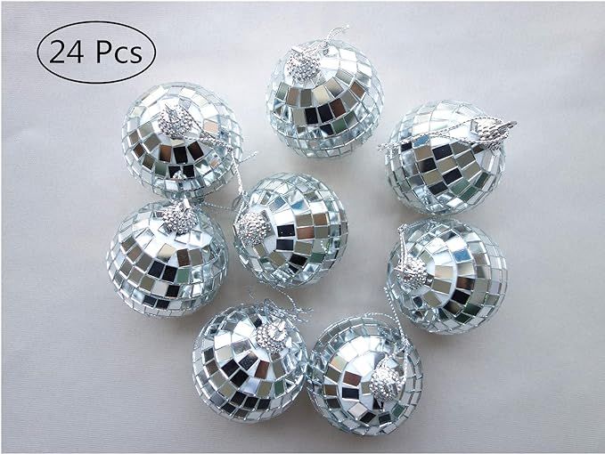 Paper Pig 24 Pcs 2 Inch Disco Ball Decoration Mirror Ball Ornament for Party Christmas Xmas Tree | Amazon (US)
