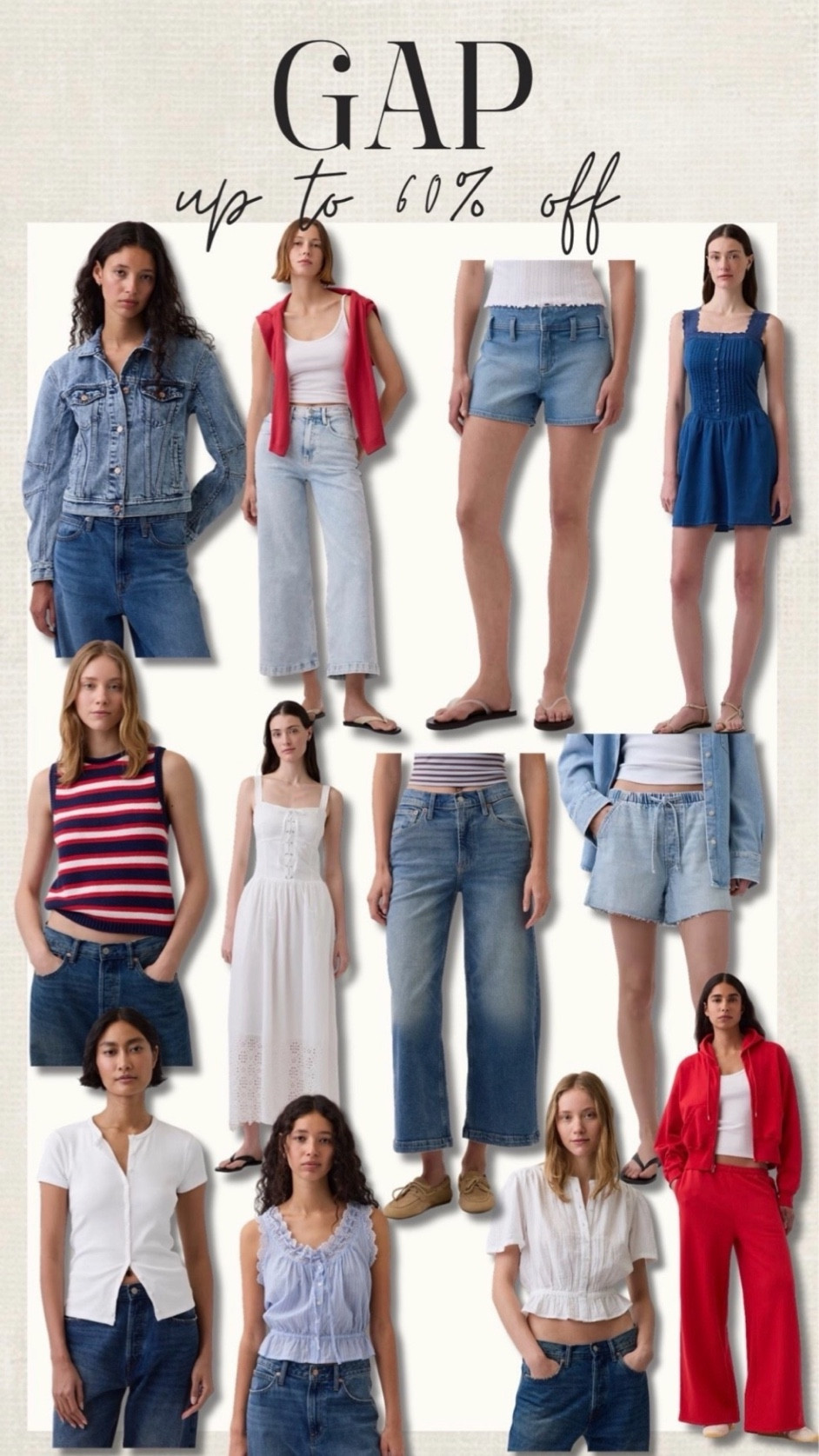 ✨SCROLL TO SHOP✨

You can never go wrong with items from GAP especially when they’re up to 60% off❣️

For effortless chic and classic vibes this summer.