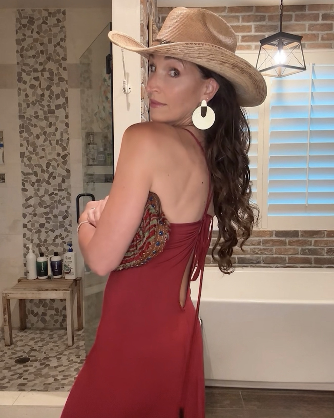 How much of what I am wearing is brand new?!  I’ve had this Michelle Jonas dress for 14 years!  The purse?  18!  Got the hat at an estate sale. The vintage suede coat?  A resale shop. The earrings?  A gift from a friend years ago!  I’m a bargain hunter and I’ve found some sweet deals for you!  The wrangler denim is new….but it’s from Wrangler Retro line and it is so soft and cozy. Oh. And how the heck do you support the girls in a dress like this?  Nippies!  Of all the things I have on in this post—I wear my Nippies the most. They’re a serious life saver. You will not believe the magic of them. PS when I’m styling for a western/cowgirl vibe—I aim to match my leathers/accessories. Hence the brown boots, hat, and handbag/clutch/purse    

#LTKFindsUnder100 #LTKFindsUnder50 #LTKStyleTip