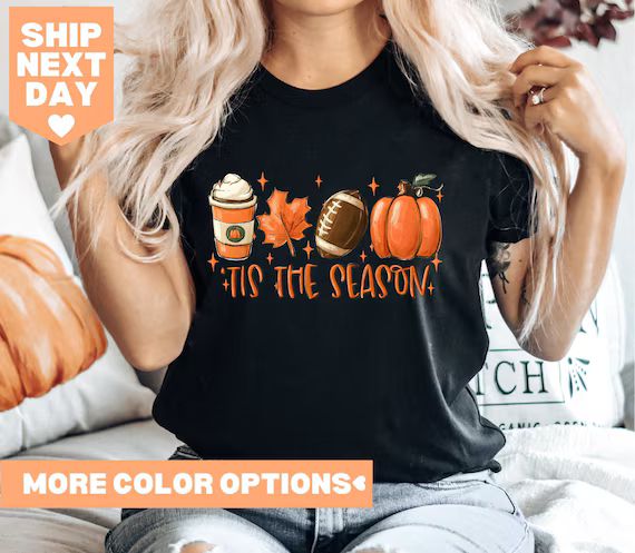 Tis the Season Shirt Fall Pumpkin Shirt Football Shirts for - Etsy | Etsy (US)
