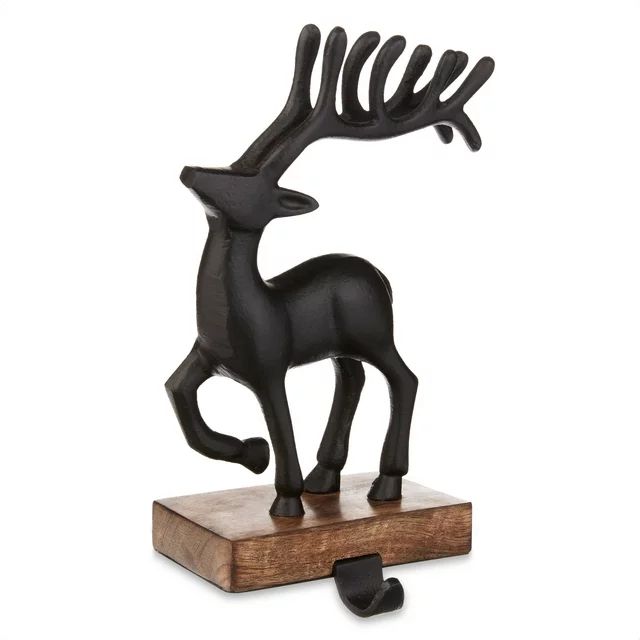 Black Deer Christmas Stocking Holder, 9" Height, by Holiday Time | Walmart (US)