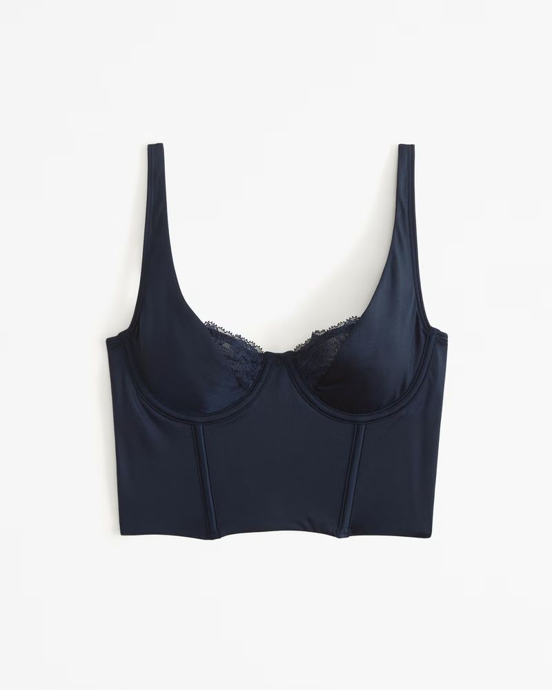 Lace and Satin Balconette Corset | Abercrombie & Fitch (US)