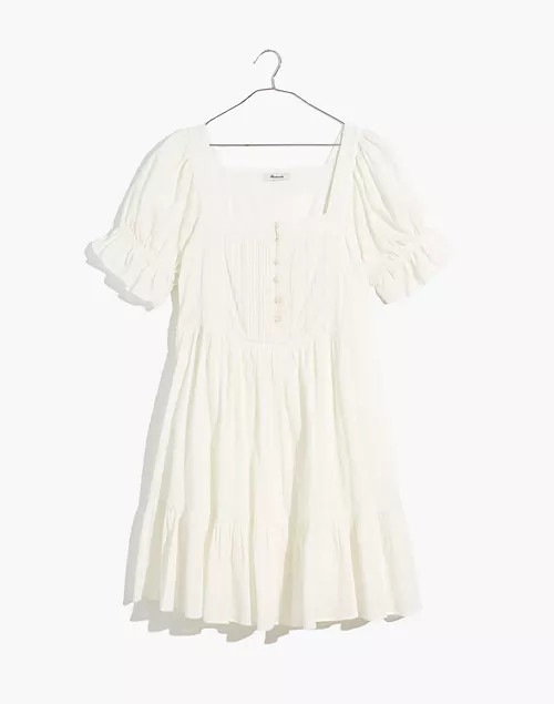 Puff-Sleeve Drawstring Mini Dress | Madewell
