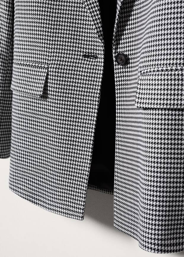 Houndstooth wool-blend blazer -  Women | Mango USA | MANGO (US)