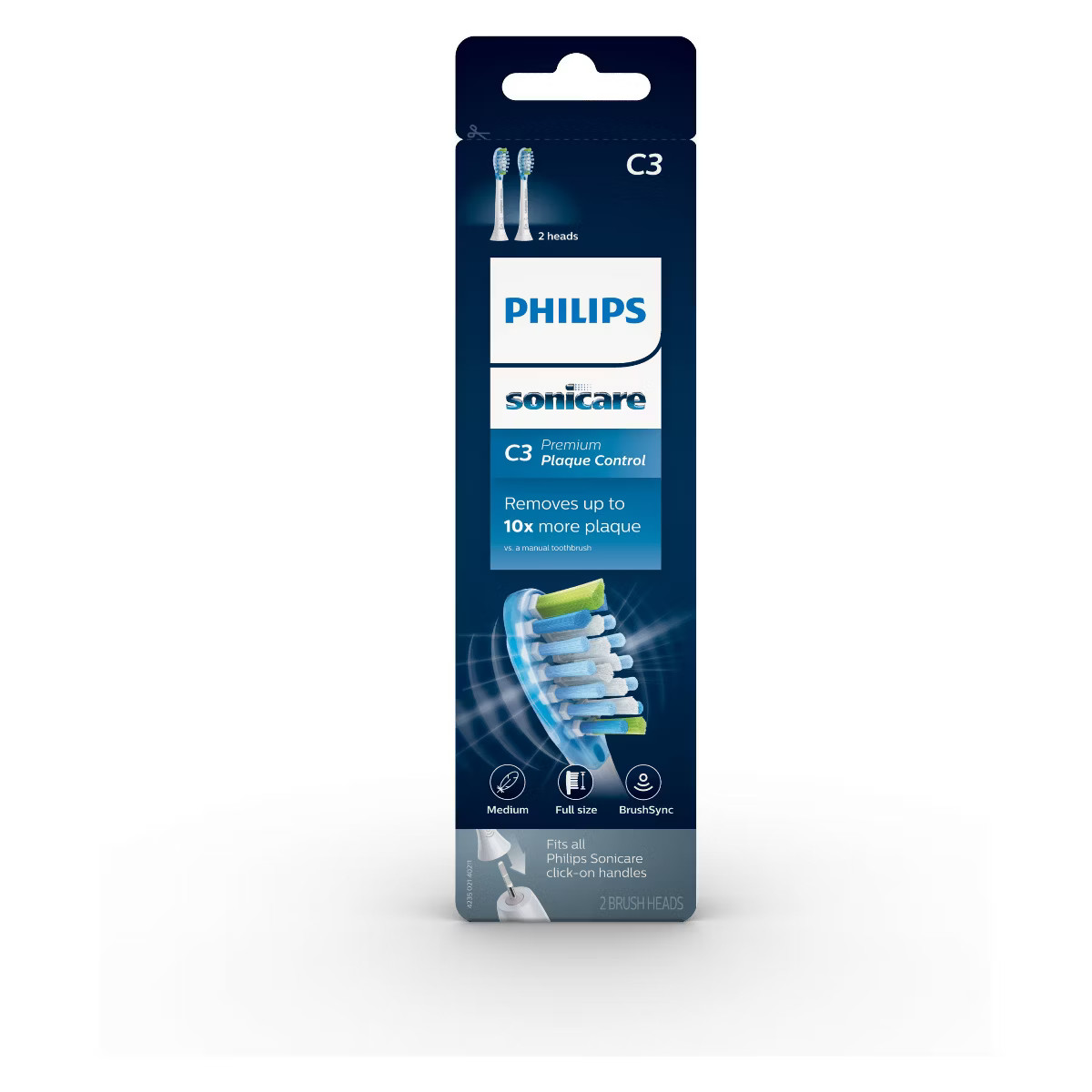 Philips Sonicare C3 Premium 2-in-1 Plaque & Whiten Brush Head - HX9042/65 - White - 2pk | Target
