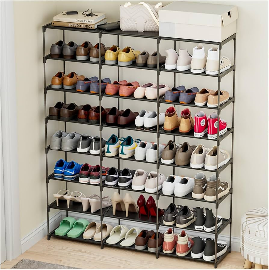 SMILHELTD Large Shoe Rack Shoe Storage Organizer for Entryway Heavy Duty Free Standing Shelves Sp... | Amazon (US)