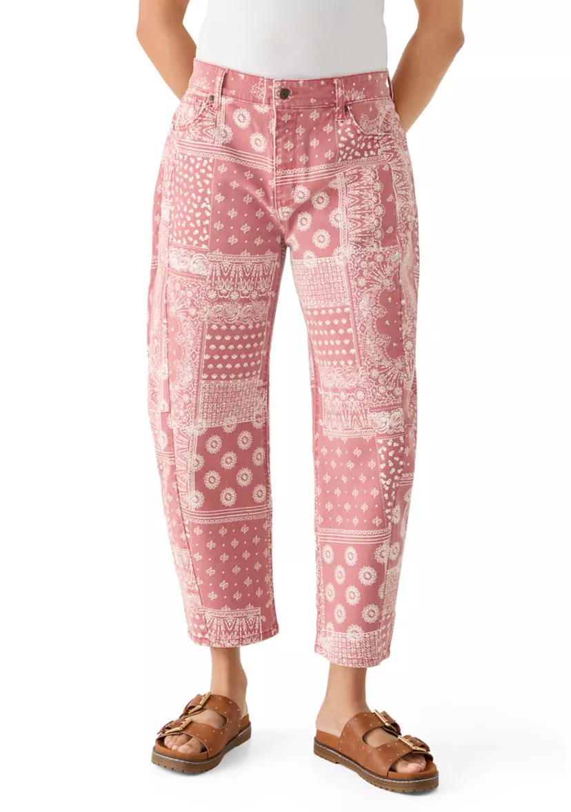 Women's Mid-Rise Printed Barrel Pants | Belk