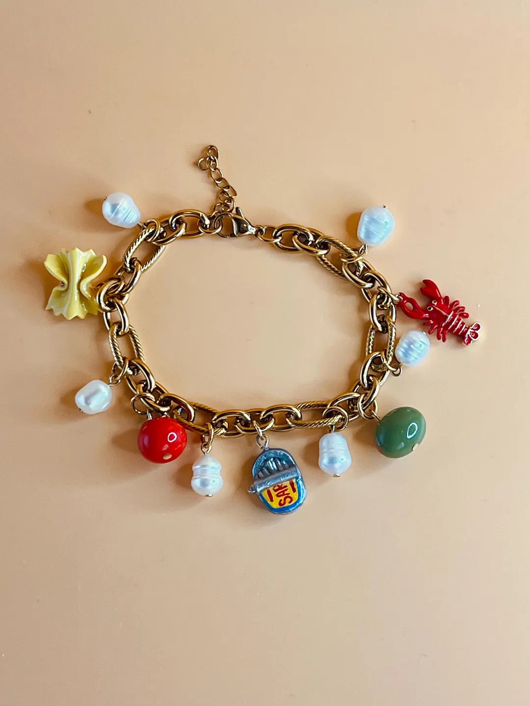 Italian Inspired Charm Bracelet | Food Charm | Olive Charm | Sardine Charm | Unique Gift Idea | T... | Etsy (US)