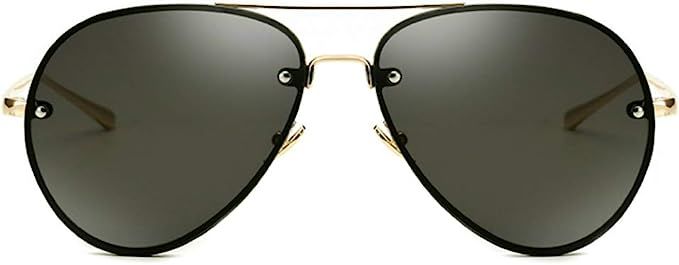 Oversized Aviator Sunglasses Vintage Retro Gold Metal Frame Colorful Lenses 62mm | Amazon (US)