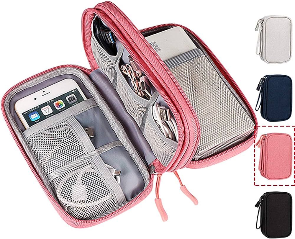 Electronic Organizer Travel USB Cable Accessories Bag/Case,Waterproof for Power Bank,Charging Cords,Chargers,Mouse ,Earphones Flash Drive | Amazon (US)