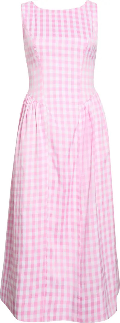 Gingham Fit & Flare Midi Dress | Nordstrom