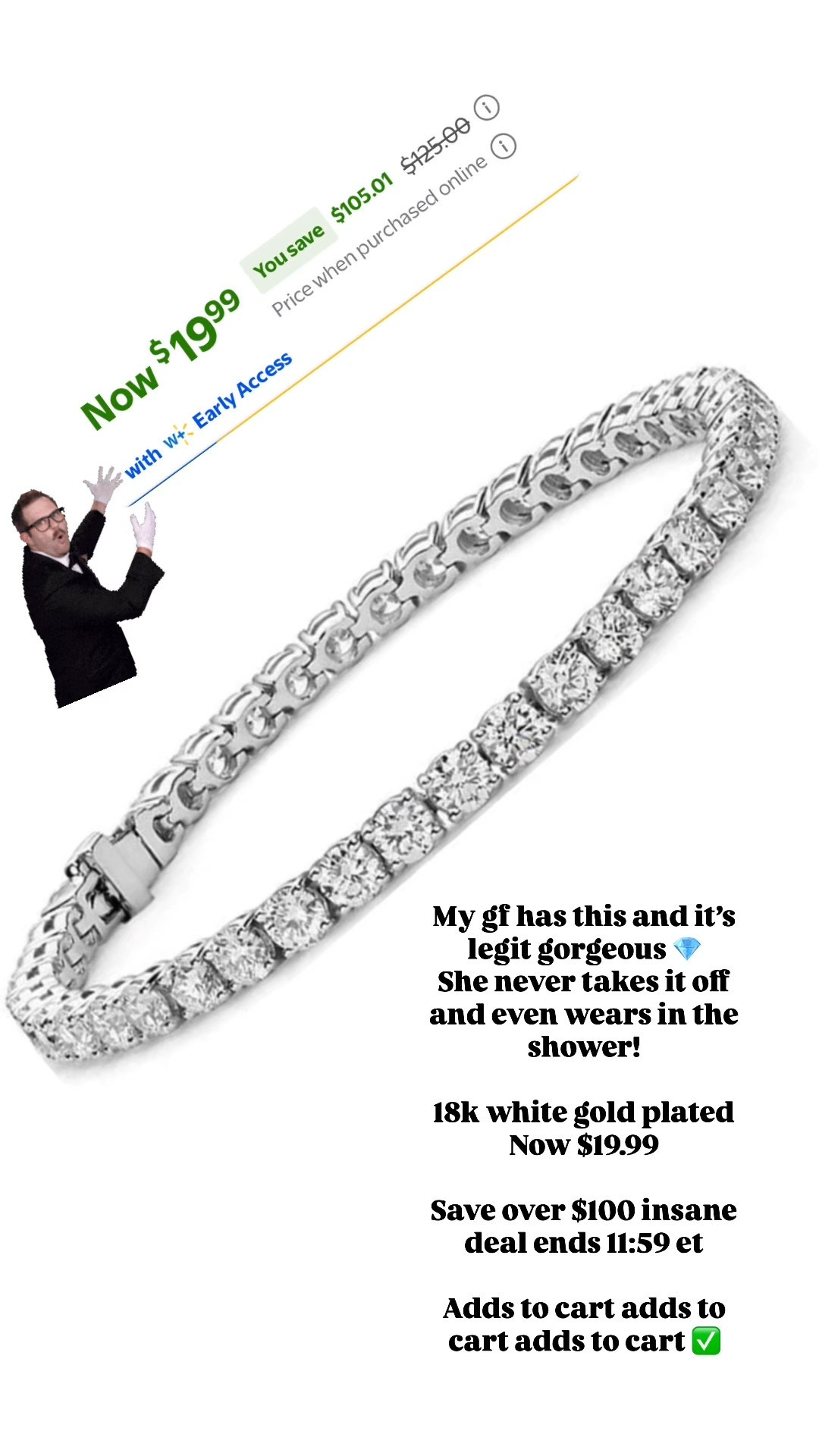 Incredible deal ends tonight sorry 
Save over $100 on this 18 k gold plated tennis bracelet - 
So good, get all your friends, sisters whoever this!! 

#LTKFindsUnder50 #LTKGiftGuide #LTKCyberWeek