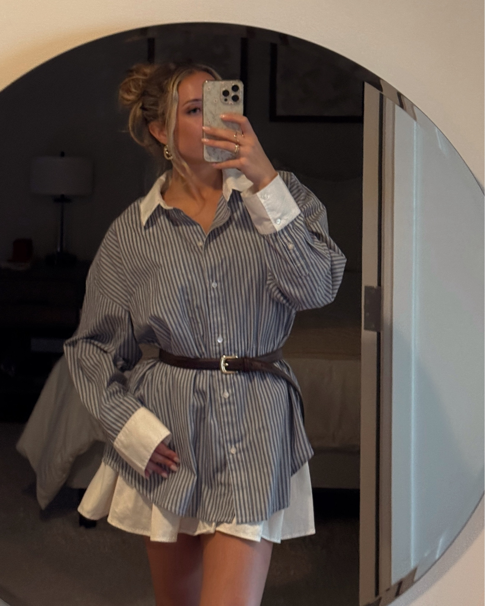 Oversized button down/ belt/ mini dress dinner fit 🍸

#LTKBeauty #LTKWorkwear #LTKStyleTip