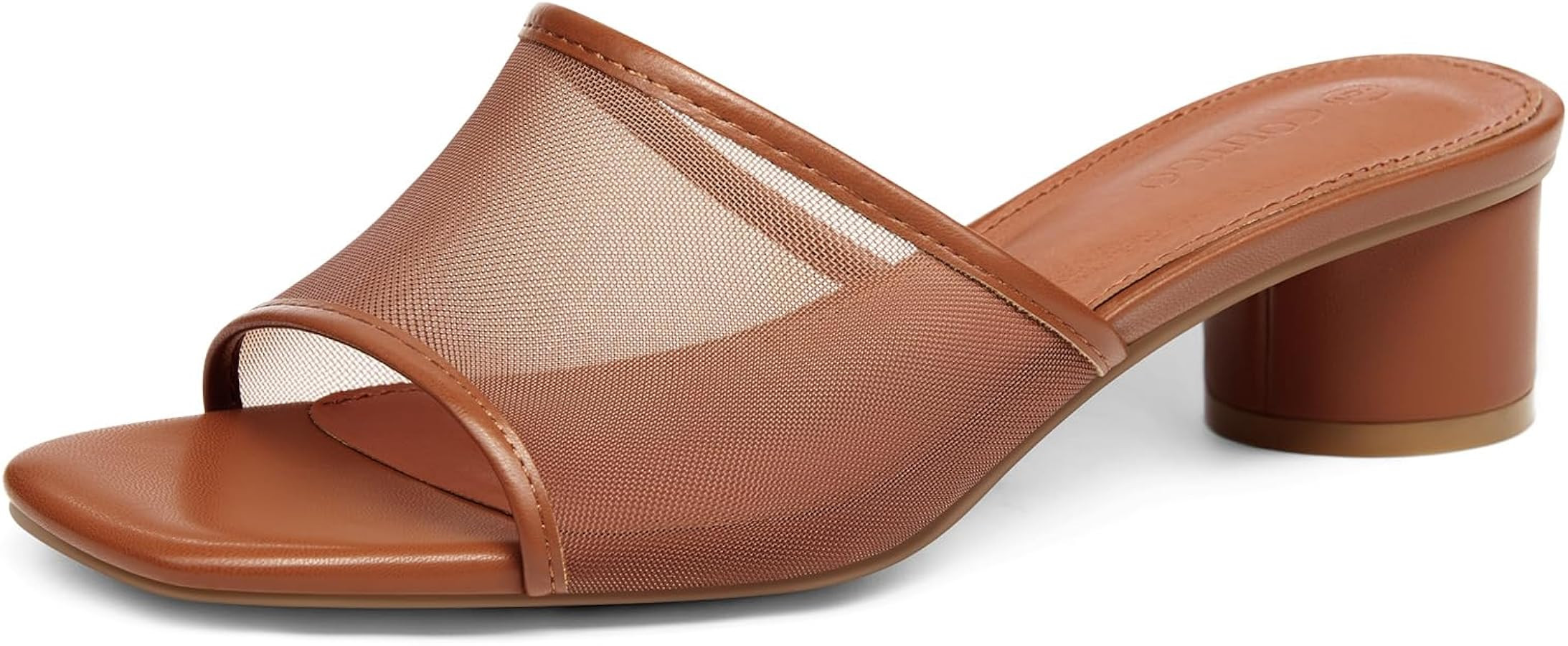 Coutgo Women's Square Open Toe Chunky Heel Slide Sandals | Amazon (US)