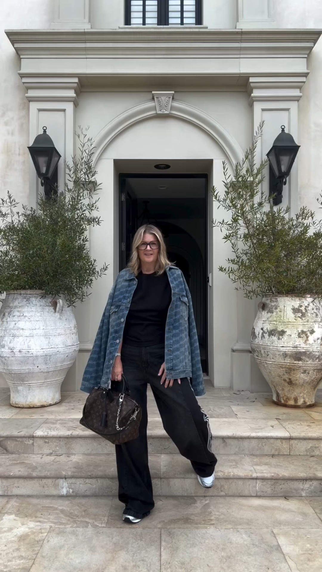 Adidas Week • Day 1 🤍
Starting the week strong in Adidas pants, an Aritzia tee, my Balenciaga denim jacket, and the LV Soft Dark Speedy.
Cozy, cool, and easy. 

#adidasstyle #ootdinspo #streetstylelooks #fashionreels #themichelleedit #adidasoutfit #fashionover50style #whatimwearing