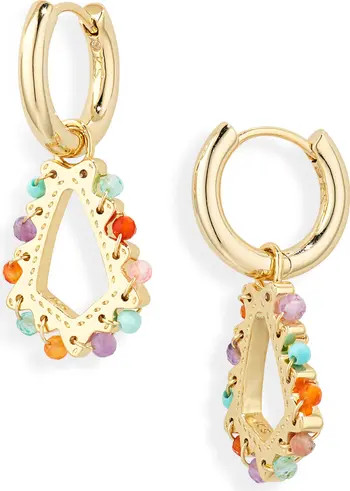 Camry Beaded Drop Huggie Hoop Earrings | Nordstrom