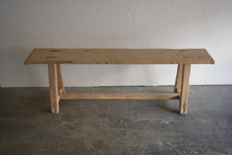 Made to Order: Small Accent Bench Wood Antique-inspired - Etsy | Etsy (US)