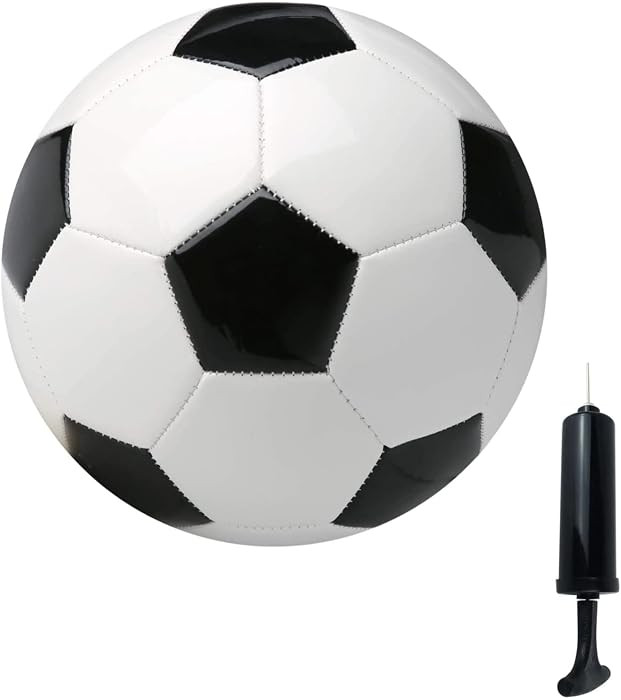 Soccer Ball Size 2,3,4,5 with Pump Needle Classic White Black Thicker PU Tight Weaved Suitable fo... | Amazon (US)