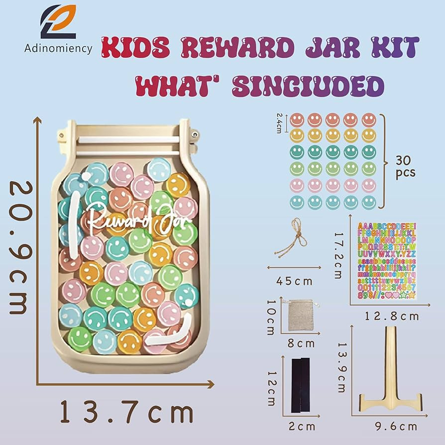 Kids Reward Jar & Behavior Chart - Classroom & Home Potty Training Chart with 80 Stickers - Teach... | Amazon (US)
