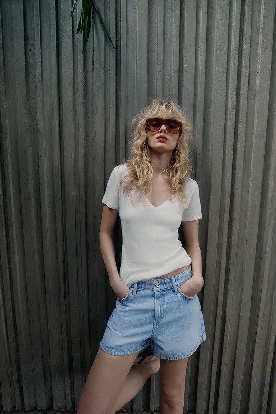 Z1975 MID-WAIST MOM FIT SHORTS | Zara UK