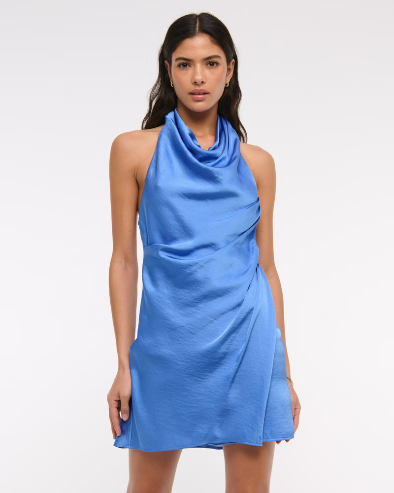 Cowl Neck Draped Mini Dress | Abercrombie & Fitch (US)