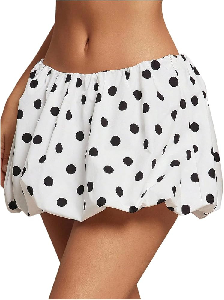 Floerns Women's Y2k Polka Dots Bubble Skirt Going Out Ruffle Hem A Line Mini Skirt | Amazon (US)