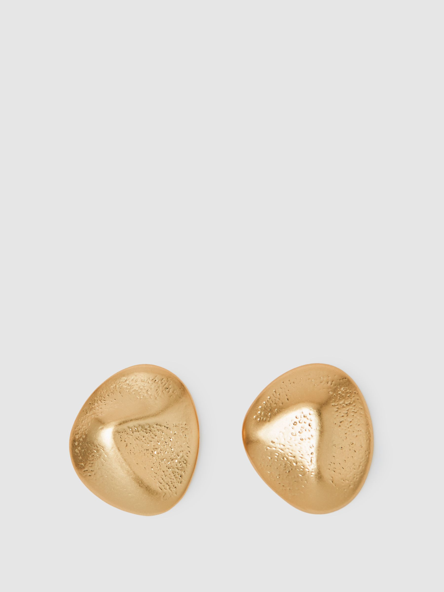 Tone Textured Pebble Earrings in Gold | Reiss US