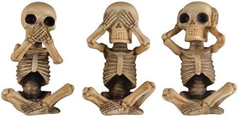 JORAE Skeletons Statue Hear See Speak No Evil Baby Halloween Figurines Home Decorative, Set of Three | Amazon (US)