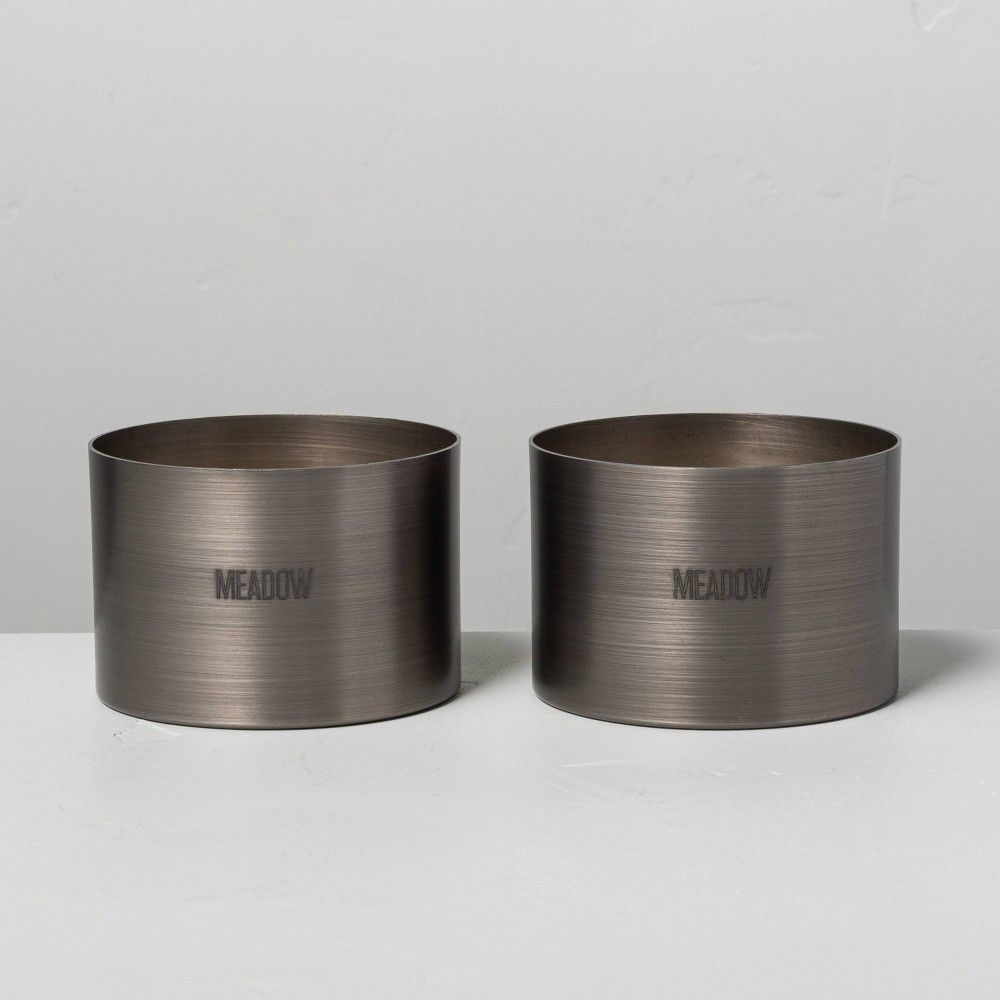 5oz Meadow Brushed Tin Candle Set of 2 - Hearth & Hand™ with Magnolia | Target
