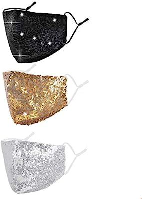 Woplagyreat 3Pack Fashion Designer Cotton Mask Breathable Reusable Adjustable for Outdoor | Amazon (US)